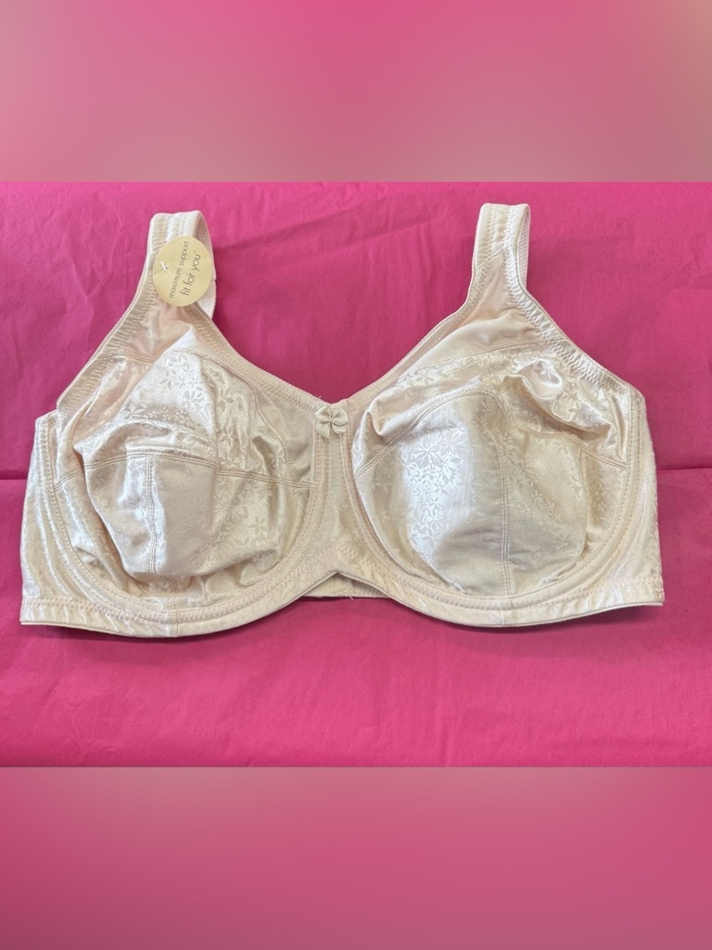NWT Lilyette by Maidenform 42D Beige Full Coverage Underwire Bra Support
